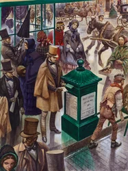 Posting a Letter in Post Office Letter Box No 1 in London in 1855